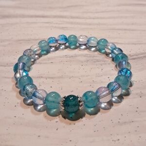 Handmade Glass Beaded Bracelet - Blue